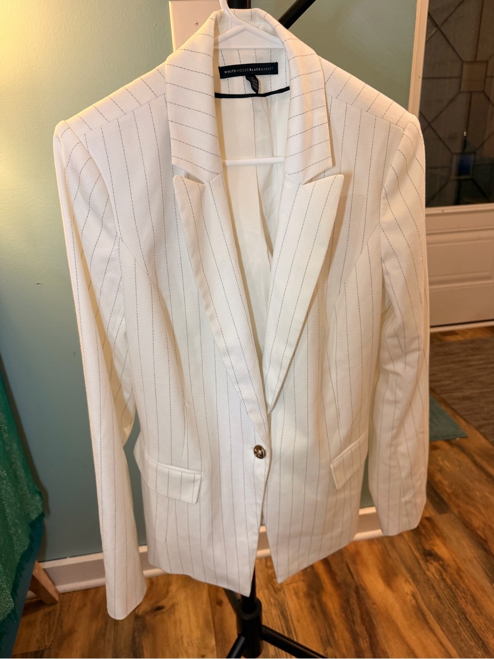 White House Black Market White Pinstripe Blazer - Picture 2 of 4